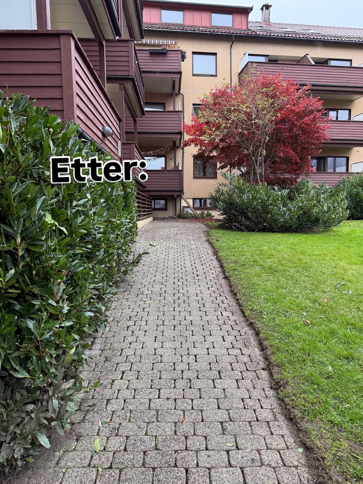 Ryddig gangvei etter vedlikehold